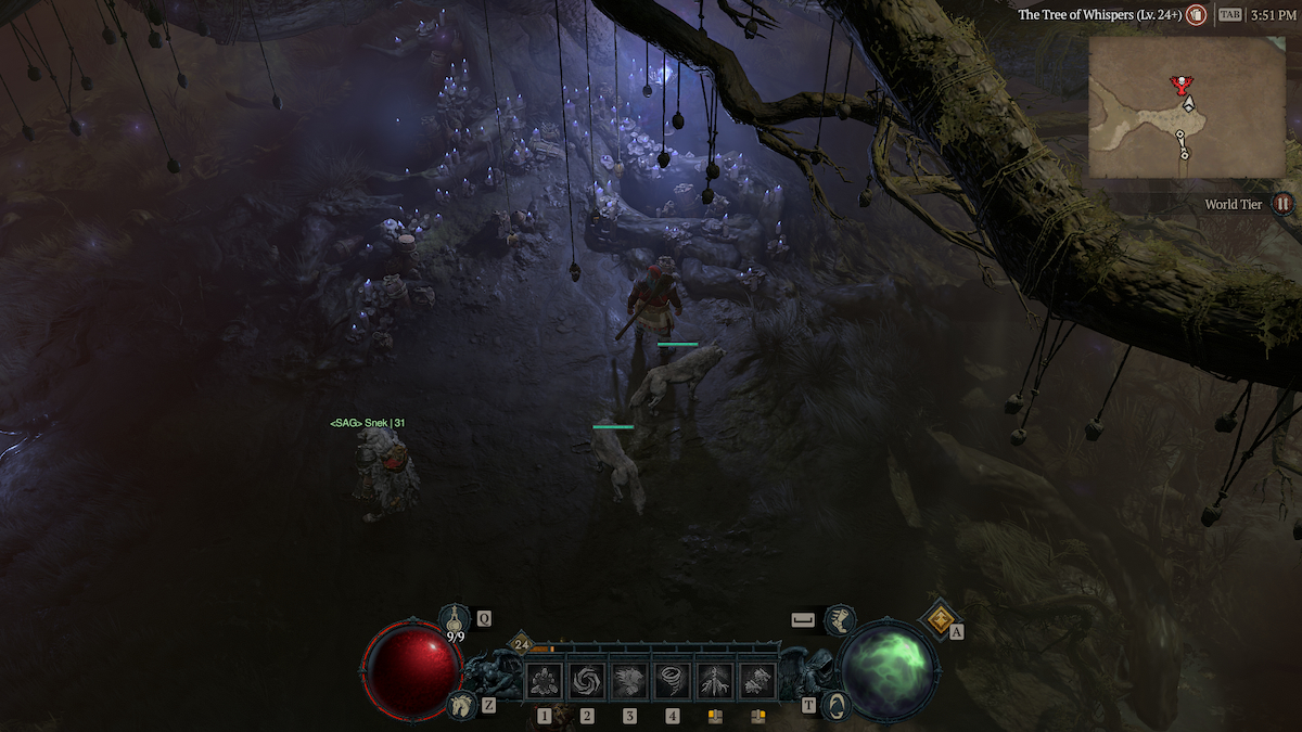Diablo 4 Player et l'arbre des chuchotements