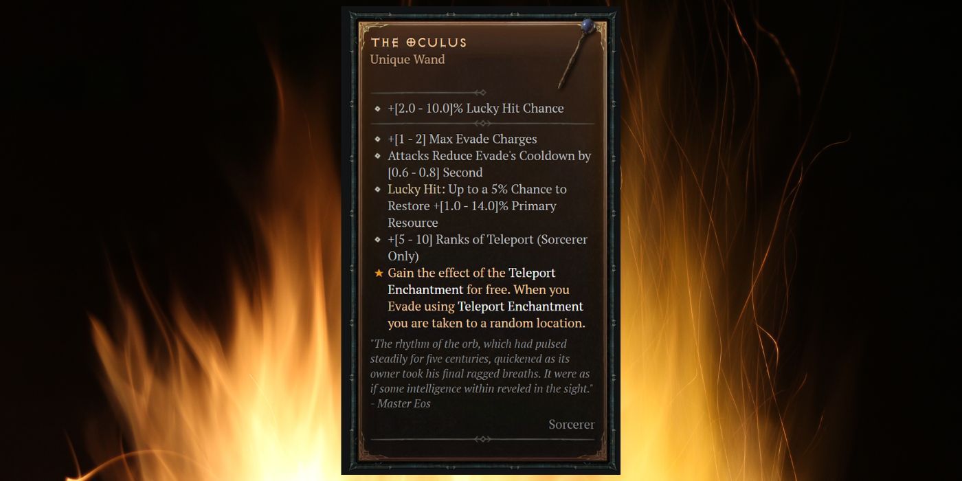 Diablo 4 La baguette Oculus