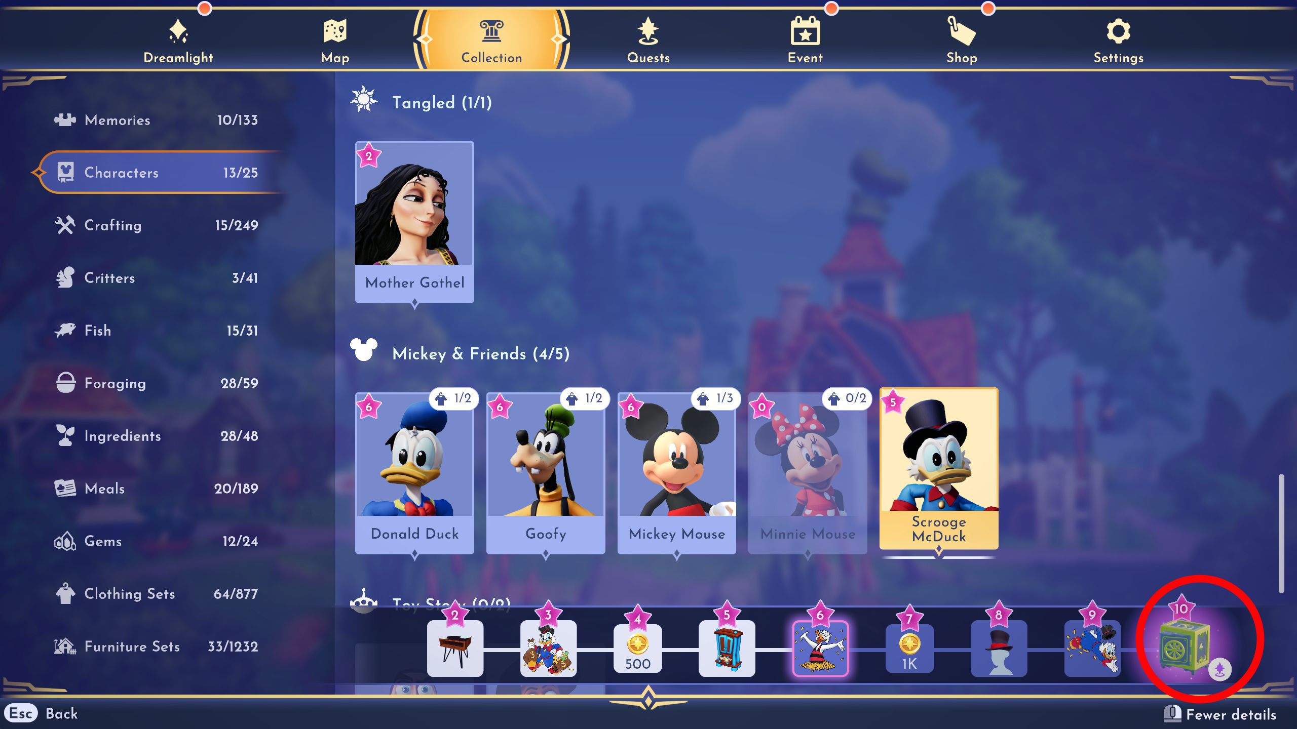 Disney Dreamlight Valley Orange Potato Scrooge McDuck Friendship Path avec lentilles d'ombres lunettes cerclées