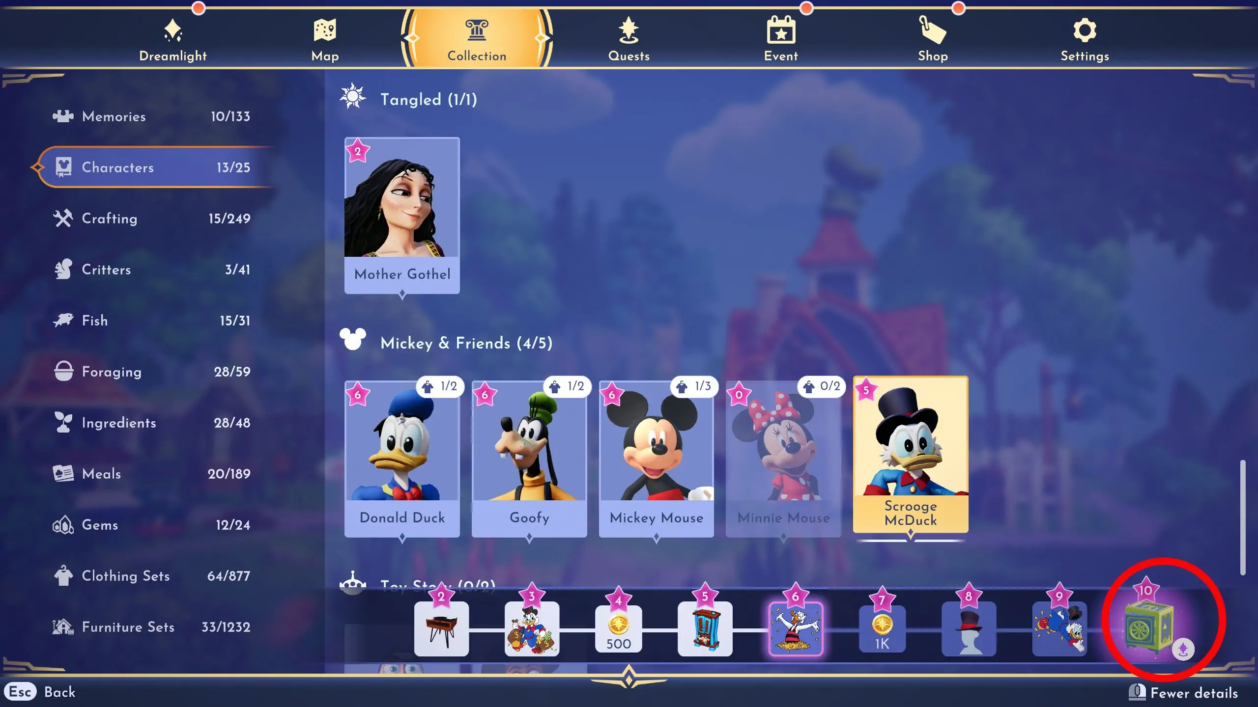 Disney Dreamlight Valley Orange Potato Scrooge McDuck Friendship Path avec lentilles d'ombres lunettes cerclées