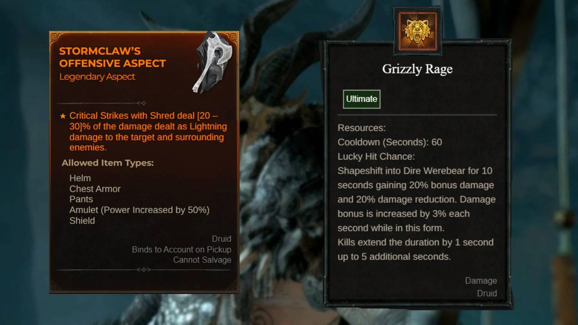 Diablo 4 Druid Stormclaw Aspect et Grizzly Rage Ultimate for Billion+ Damage Build