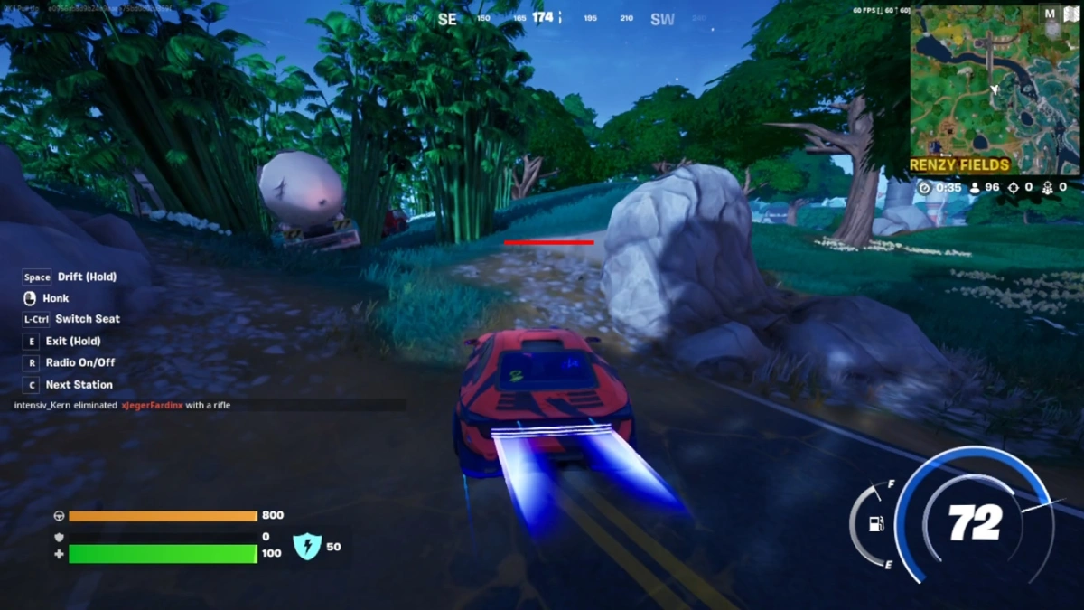 Comment retourner un véhicule dans Fortnite