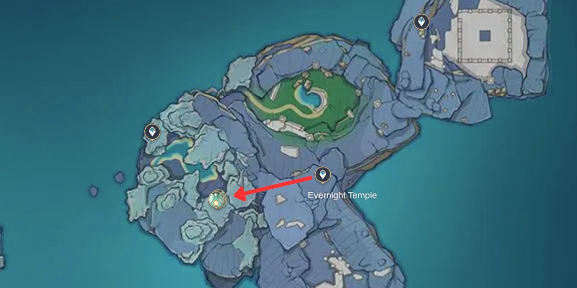 Genshin Impact_ Emplacements des spectres dans le temple Evernight