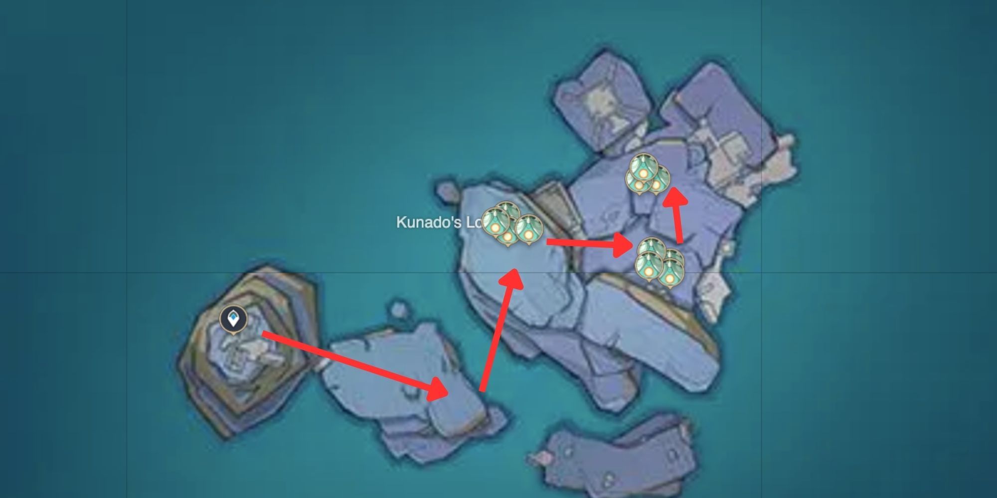 Genshin Impact_ Emplacements des spectres dans le Locus de Kunado
