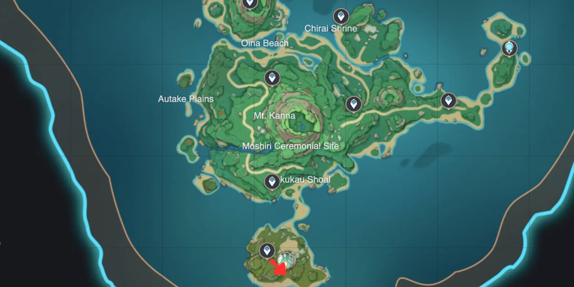 Genshin Impact_ Emplacements des spectres sur l'île de Tsurumi