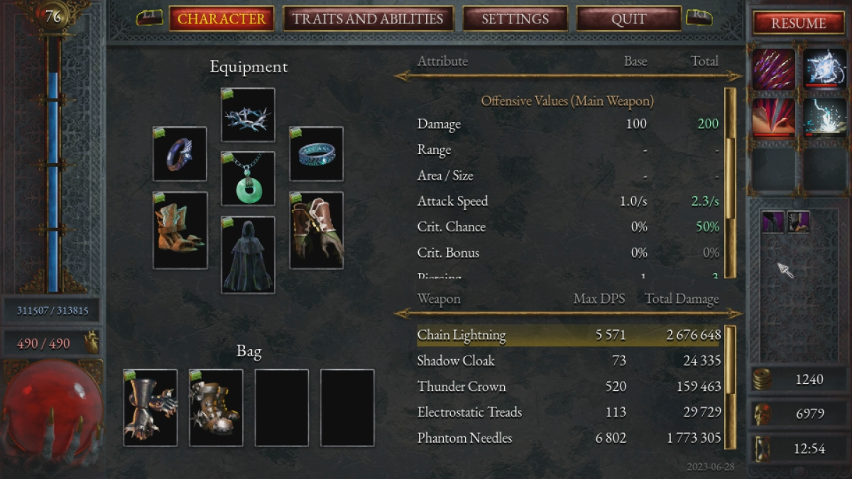 Halls of Torment Sorceress Loadout recommandé pour la progression de niveau
