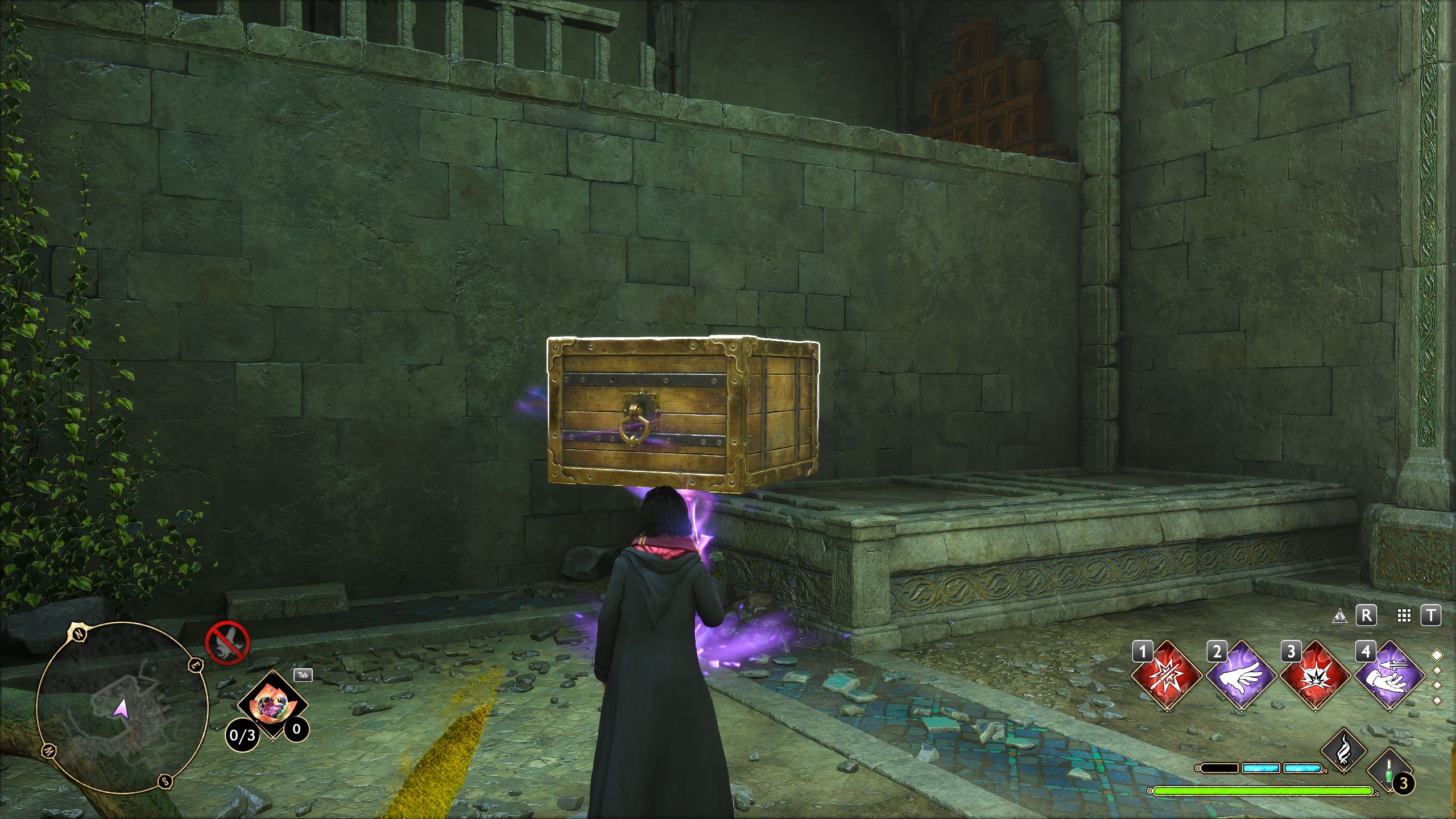 Hogwarts Legacy  Un Oiseau Dans La Main Joueur Levage Bloc Avec Wingardium Leviosa
