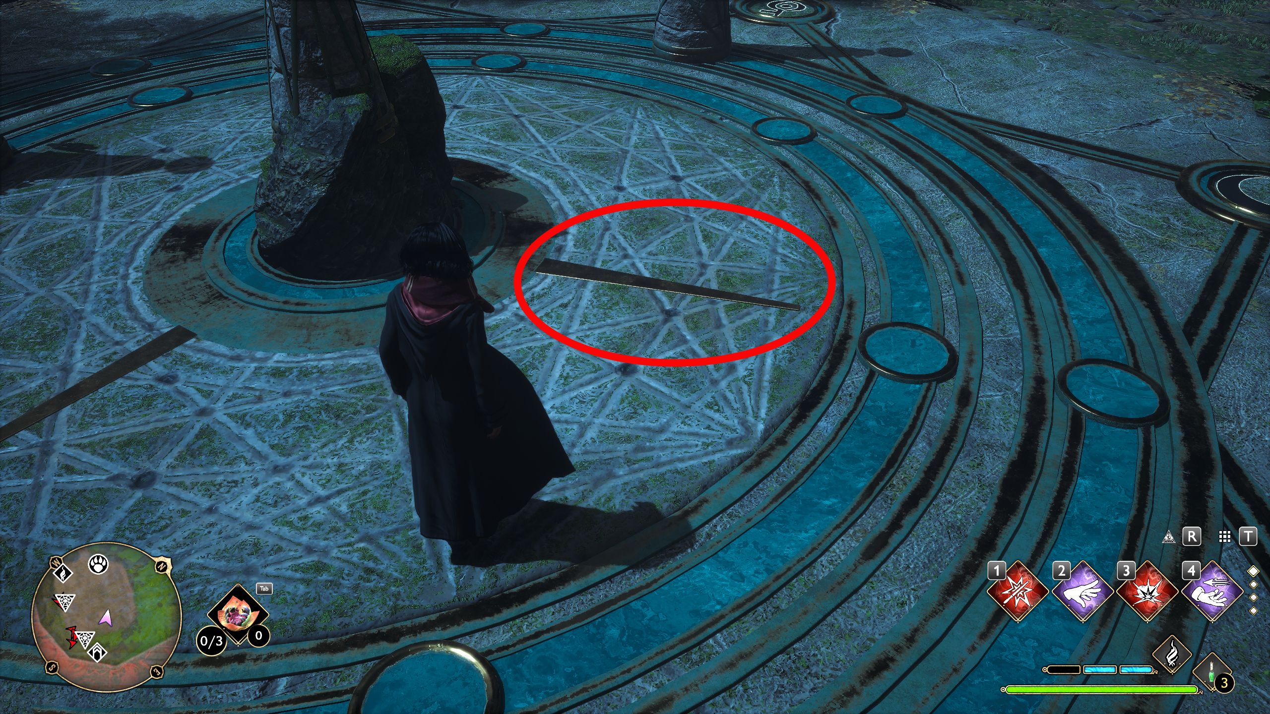 Hogwarts Legacy  Joueur regardant Puzzle Aiguille pour un oiseau dans la main Quest Puzzle