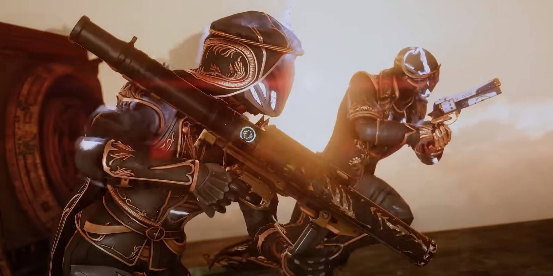 Événement Destiny 2 Solstice 2023 avec une armure ensoleillée dans des correspondances pour les matériaux Silver Ash et Silver Leaves