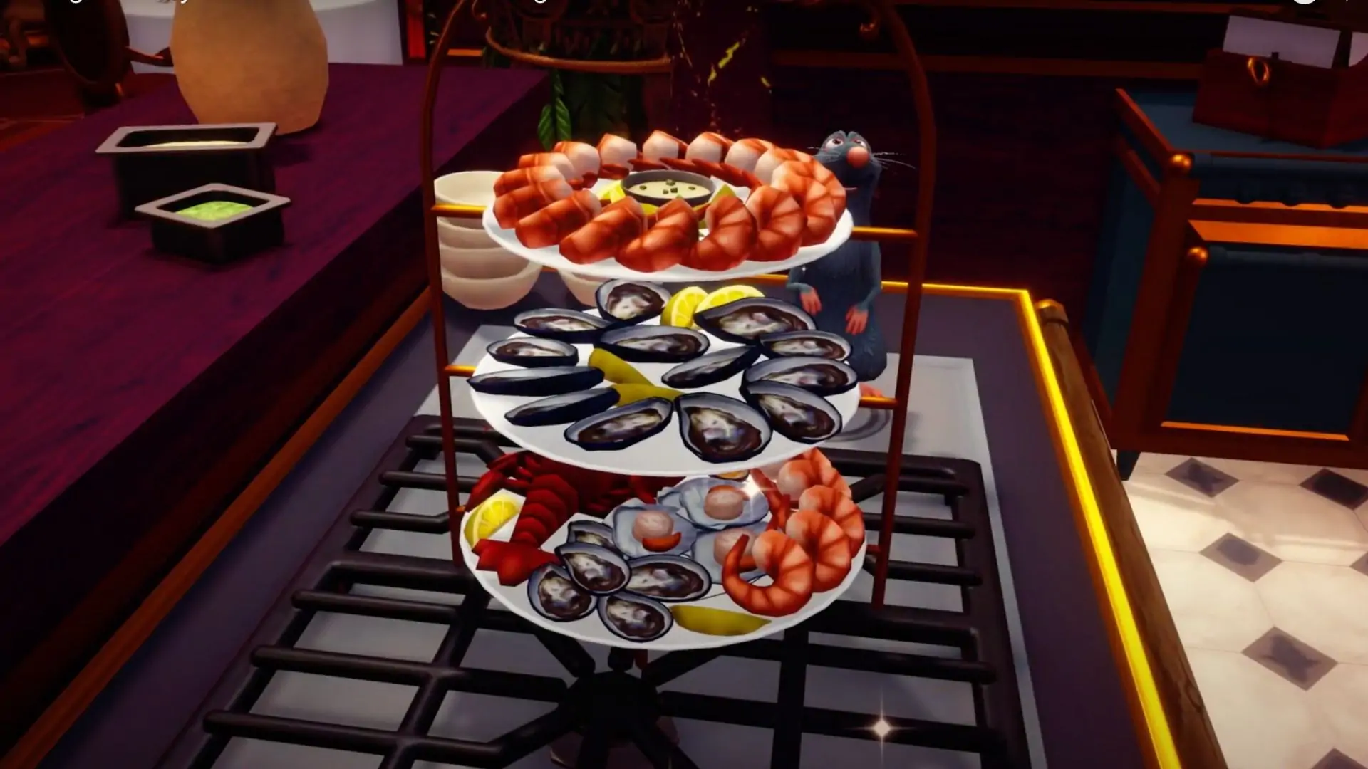 Grand plateau de fruits de mer à Disney Dreamlight Valley