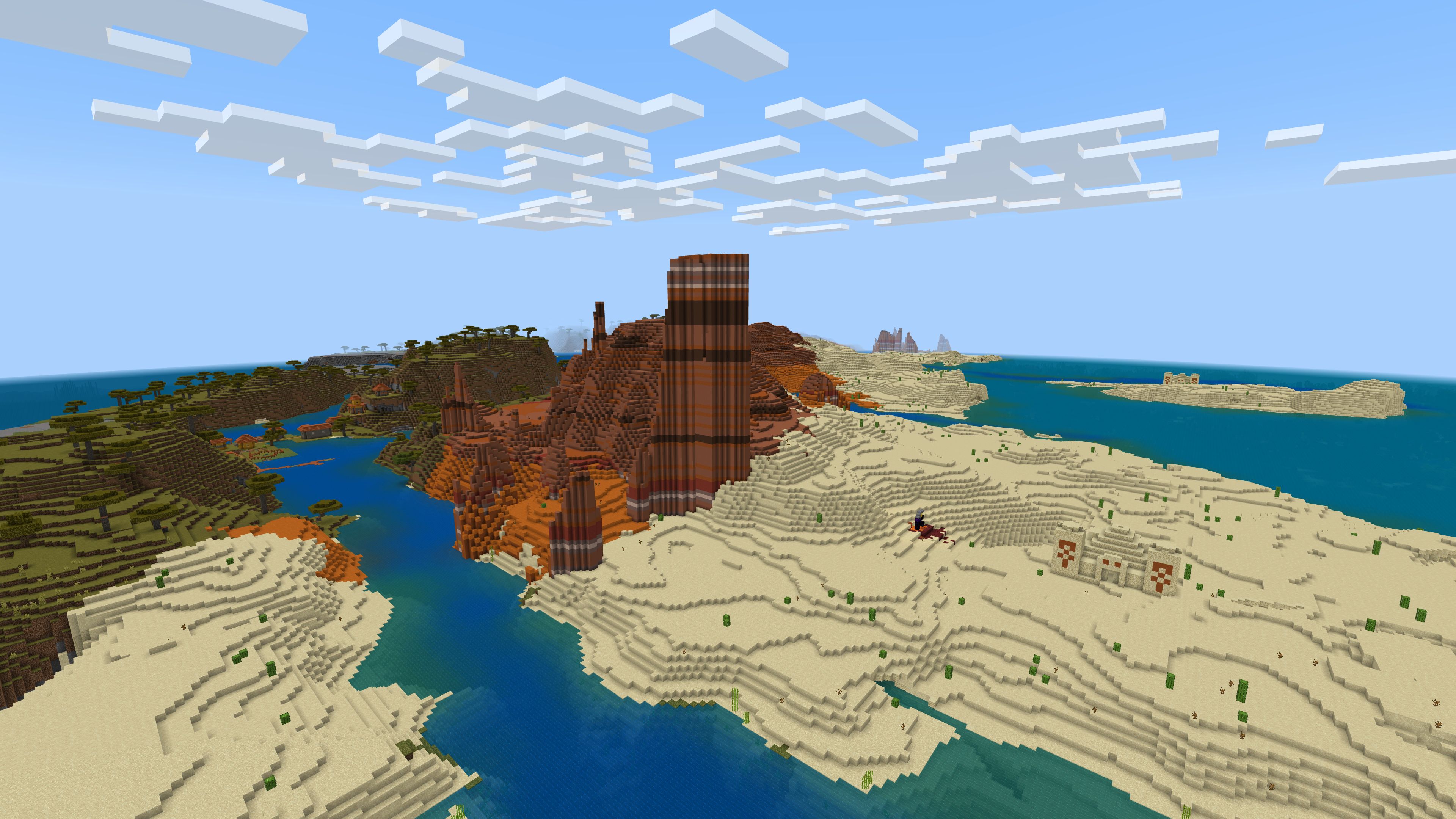 Minecraft 1.20 Seed avec Savannah Biome Village et temples du désert