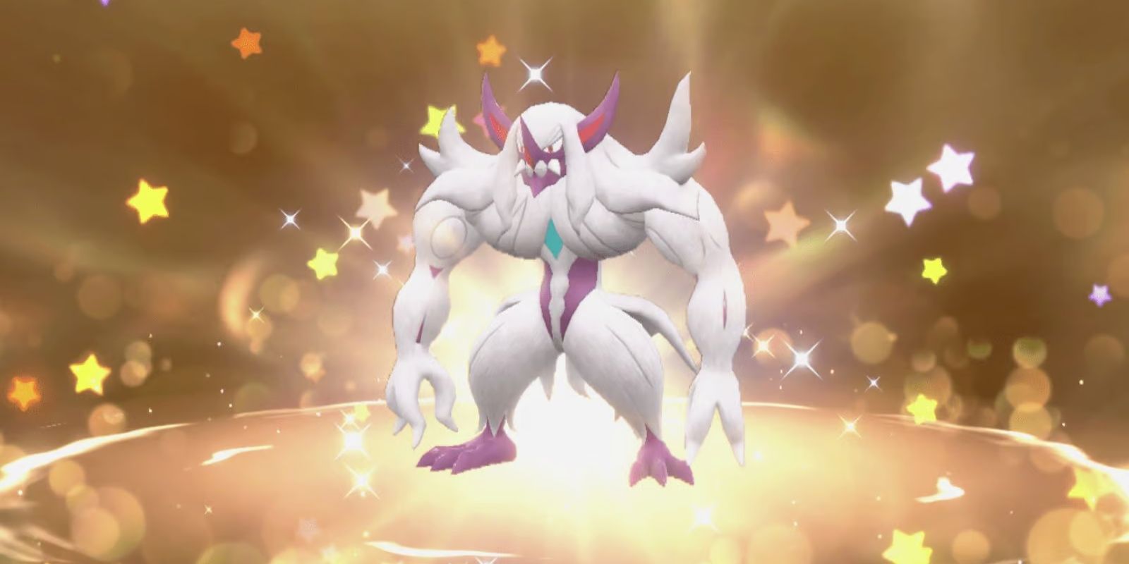 Un Shiny Grimmsnarl récompensé par la fonction Mystery Gift dans Pokemon Scarlet et Violet.