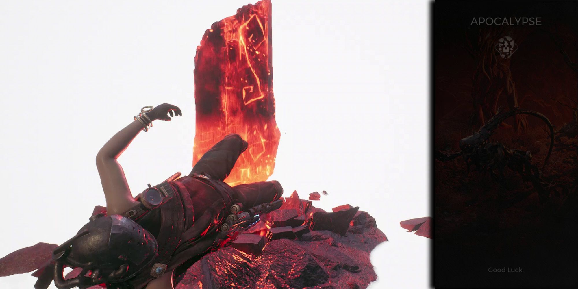 Remnant 2 - Option de difficulté d'apocolypse sur l'image du joueur jeté hors de Worldstone après sa mort