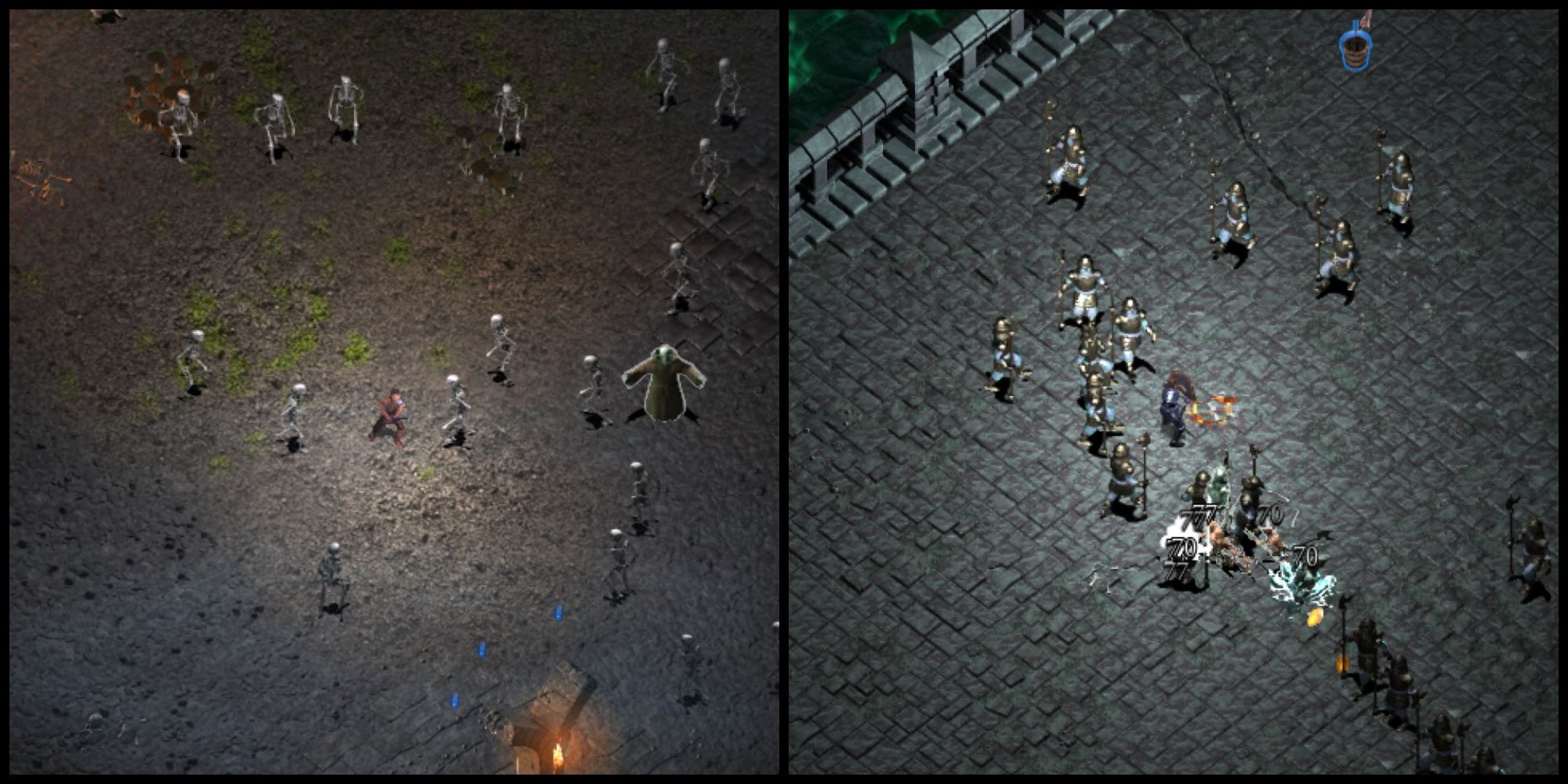 Les personnages Swordsman et Shieldmaiden de Halls Of Torment