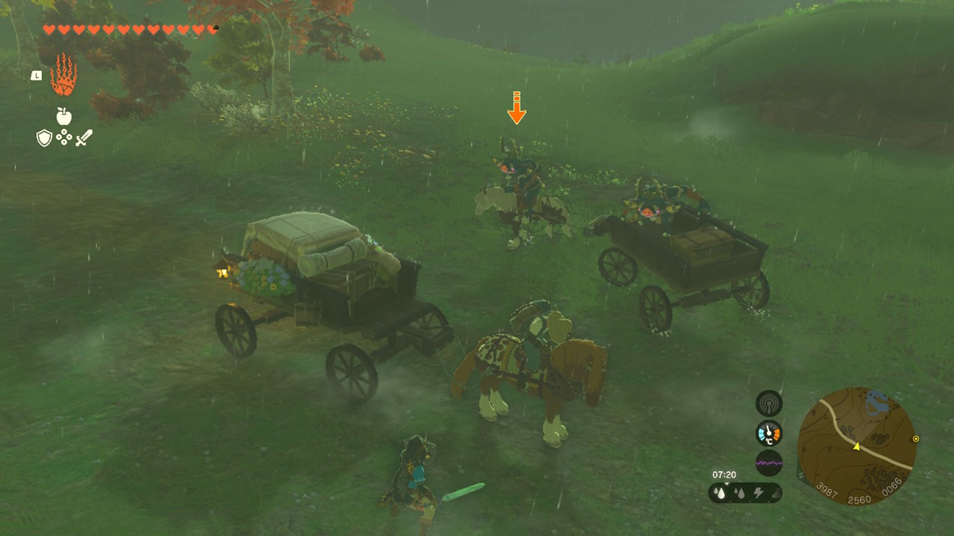 La légende de Zelda Tears Of The Kingdom Lien défendant Maypin de Mounted Bokoblin