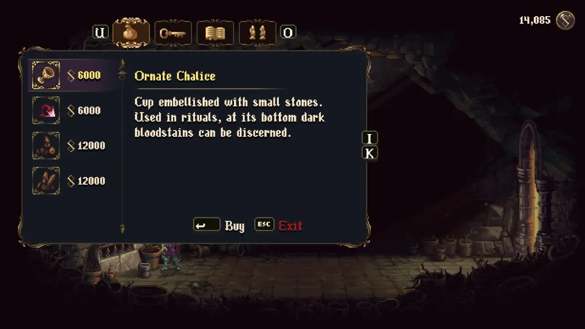 Tous les emplacements de calices ornés dans Blasphemous 2 Calice 3