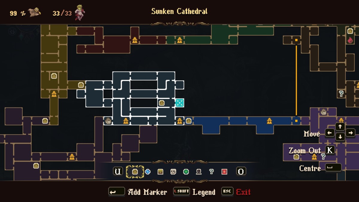 Tous les emplacements de calices ornés sur la carte Blasphemous 2 Calice 4