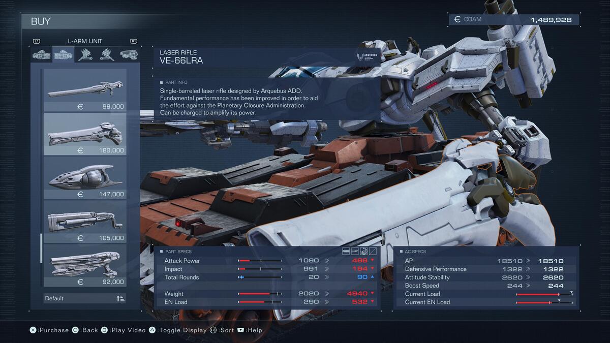 Armored Core 6 : Meilleures armes