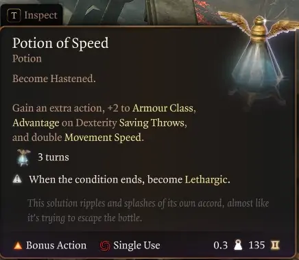 Baldur's Gate 3 Potion of Speed