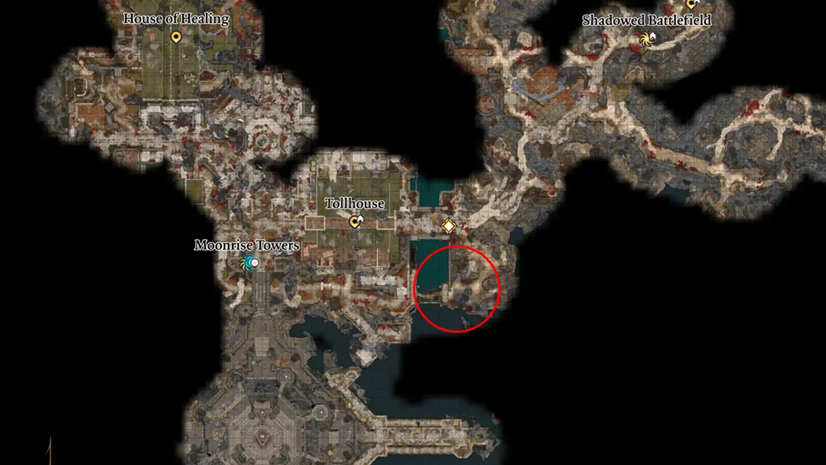 Carte de localisation de Baldurs Gate 3 Rolan