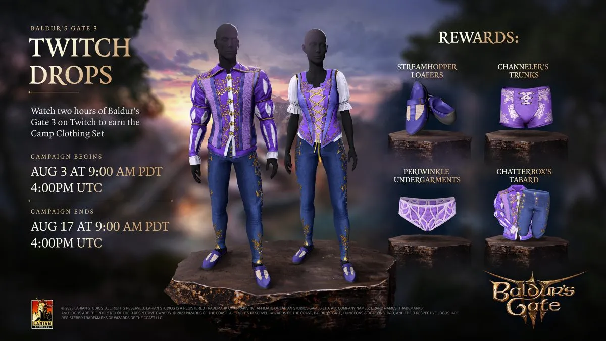 Gouttes Twitch de Baldurs Gate