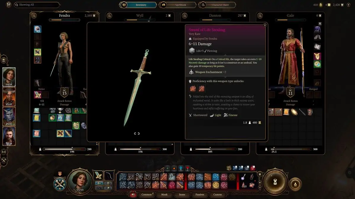 Meilleure arme de Baldur's Gate 3