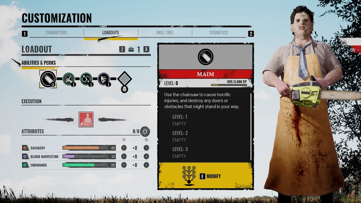 Leatherface Loadout Massacre à la tronçonneuse au Texas