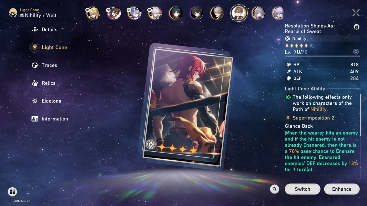 Luka Honkai Star Rail Meilleure construction 2