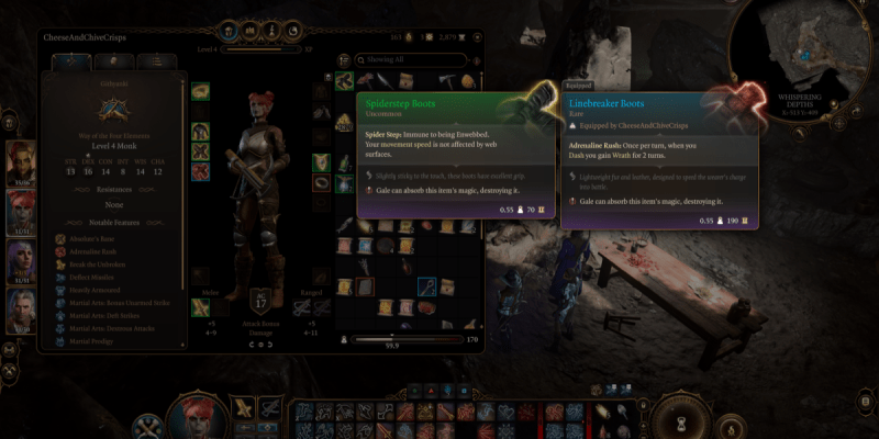 Baldur's Gate 3 : Où trouver des bottes Spiderstep