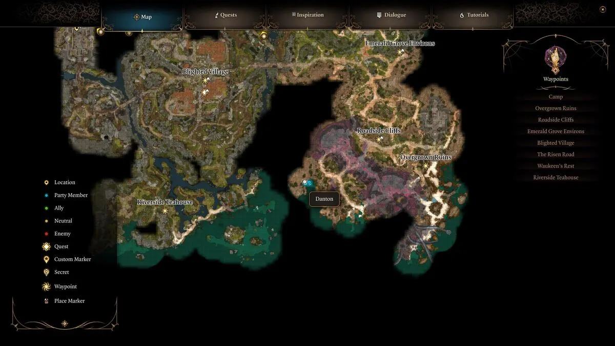 Emplacement de la roche éraflée dans Baldur's Gate 3