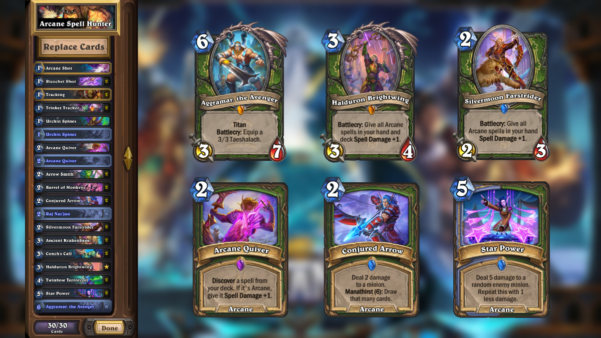 Les meilleurs decks de chasseurs pour l'extension Titans de Hearthstone Arcane Spell Hunter