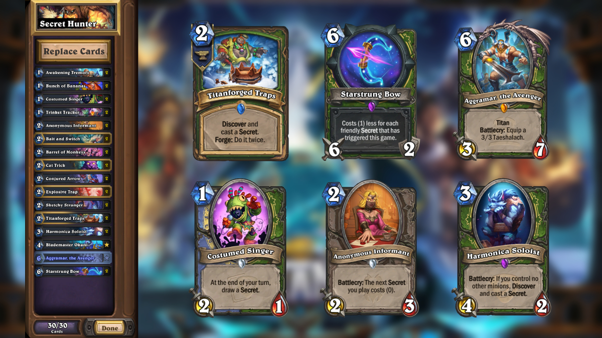 Les meilleurs decks de chasseurs pour l'extension Titans de Hearthstone Secret Hunter