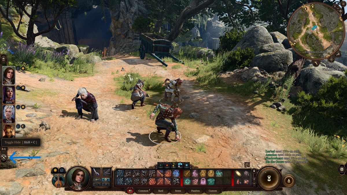 Basculer la commande Masquer Baldur's Gate 3
