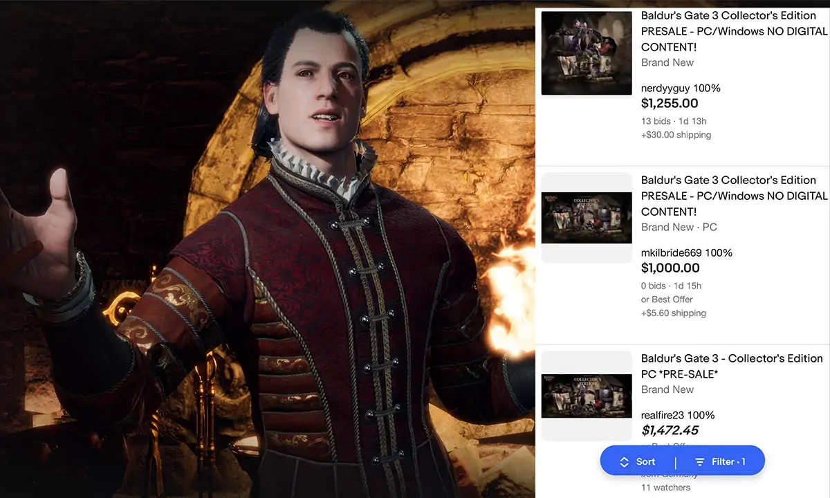 L'édition collector de Baldur's Gate 3 vendue à plus de 1000 $ en ligne