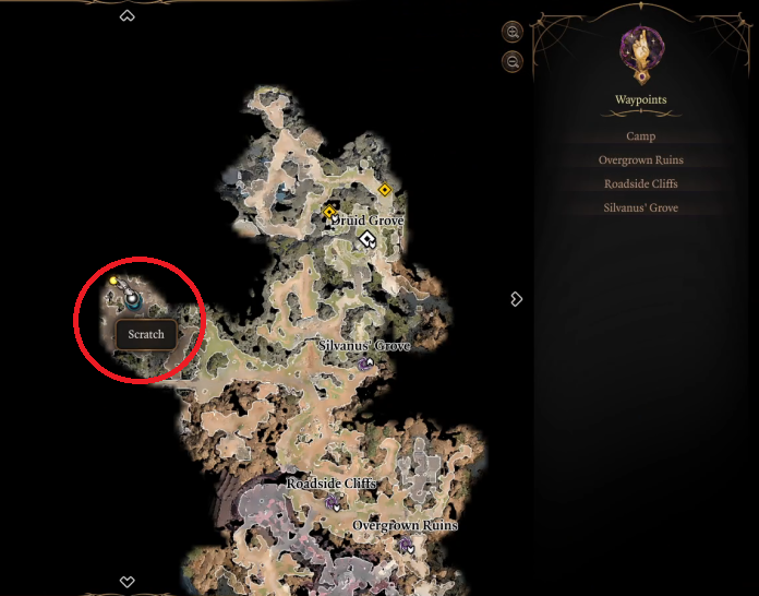 Où trouver Scratch, le chien de compagnie dans Baldur's Gate 3 – Emplacement de la carte