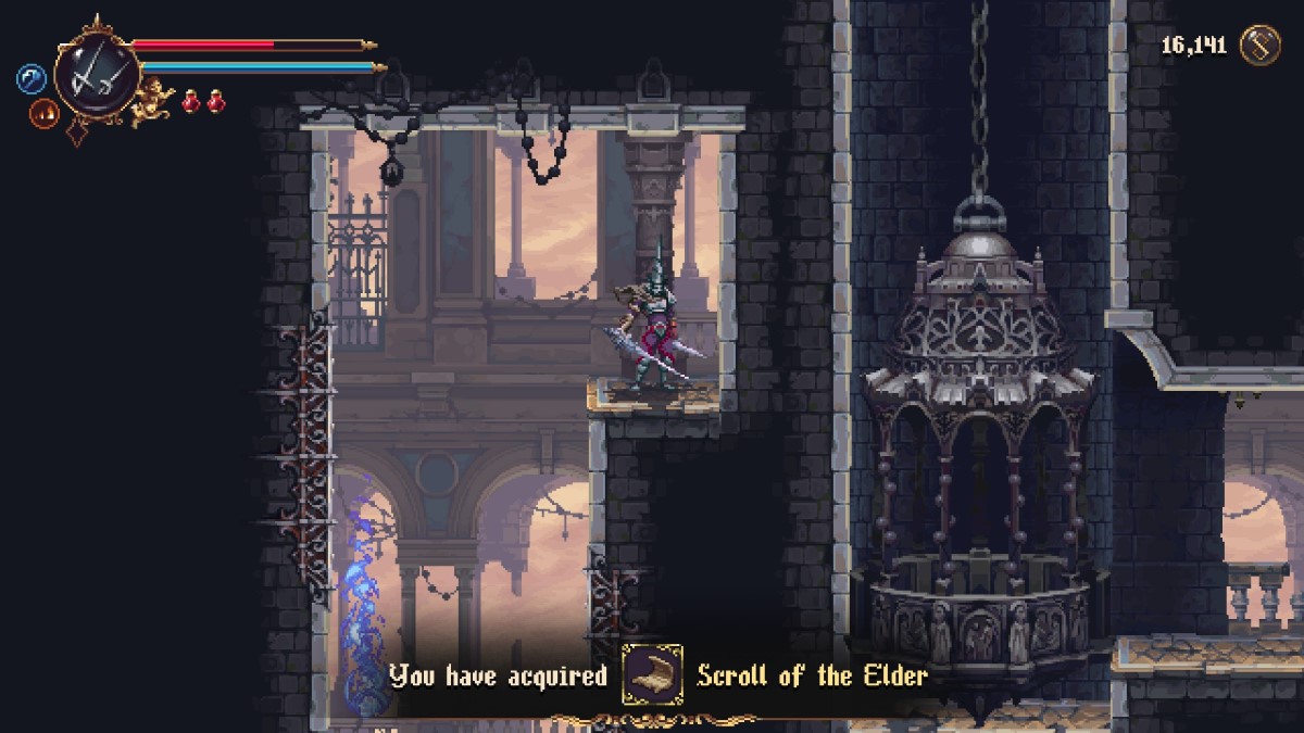 Où trouver le parchemin de l'aîné et le tissu de la vieille femme dans le parchemin de Blasphemous 2