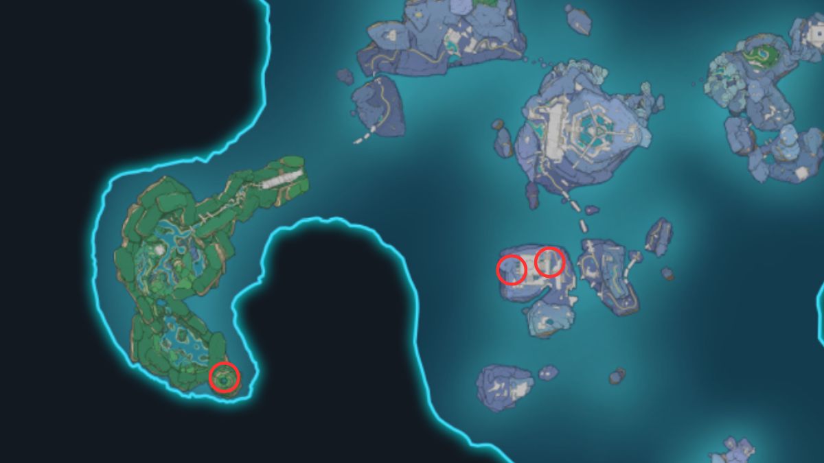 Tous les spots de pêche dans Genshin Impact Enkanomiya