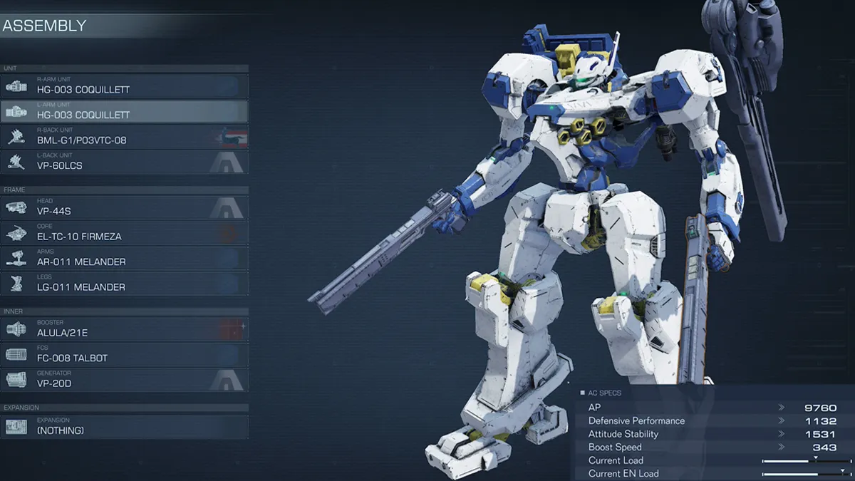 Équipement rouge Armored Core 6 G6