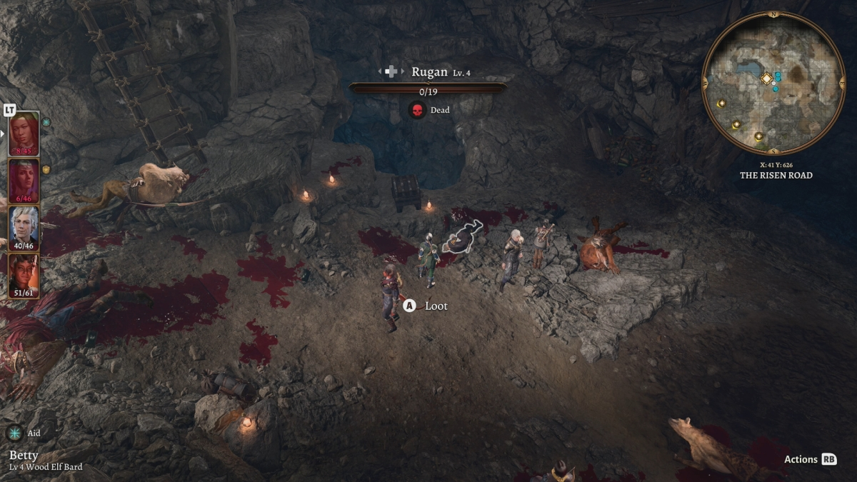Baldurs Gate 3 Caravan Strongbox Rugan Dead On Cave Floor