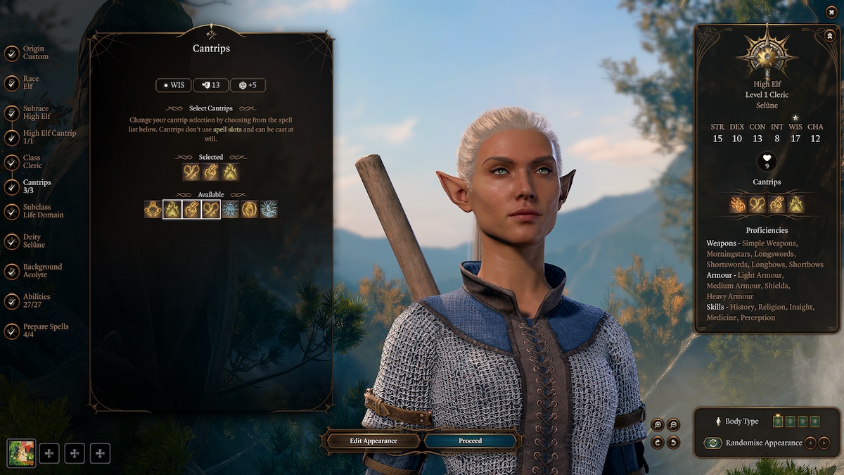 Baldurs Gate 3 Clerc Class And Skills Guide Cantrips