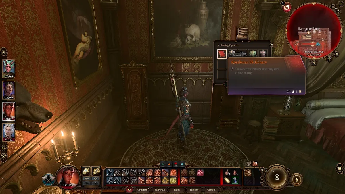 Baldurs Gate 3 Comment déverrouiller la porte sinistre du dictionnaire Kozakuran du palais Cazadors