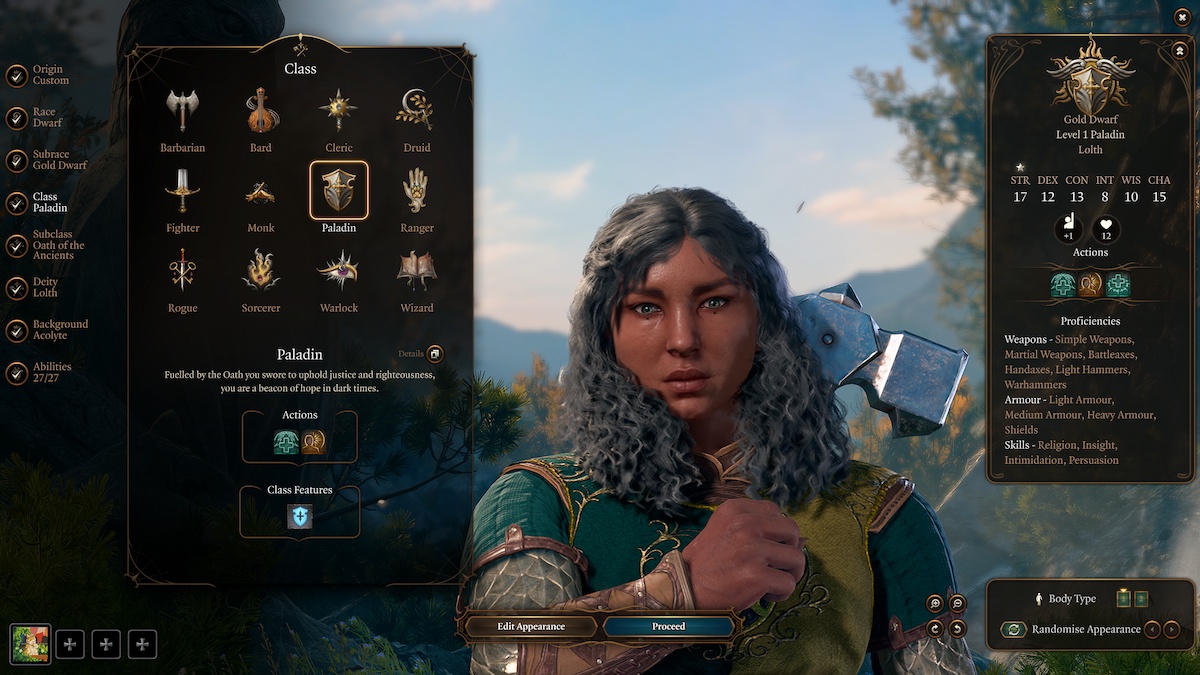 Classe Paladin Bg3