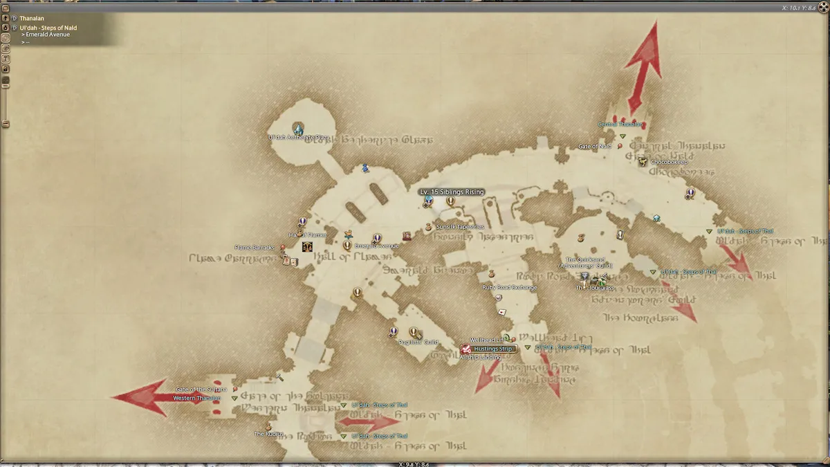 La carte des départs ascendants