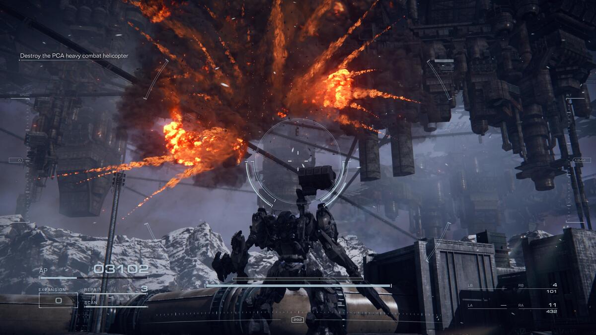 Victoire de l'hélicoptère Armored Core 6 Hc
