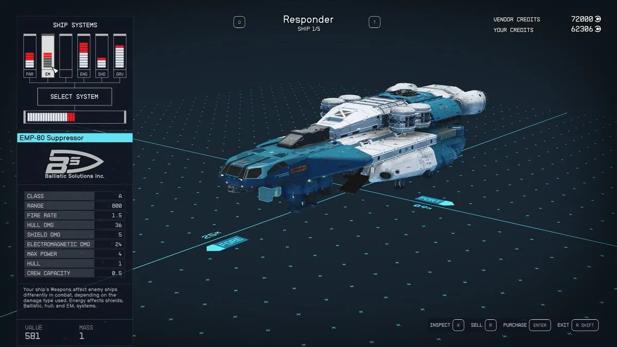 Starfield : Meilleure construction de vaisseau pour arrêter, aborder et voler des vaisseaux