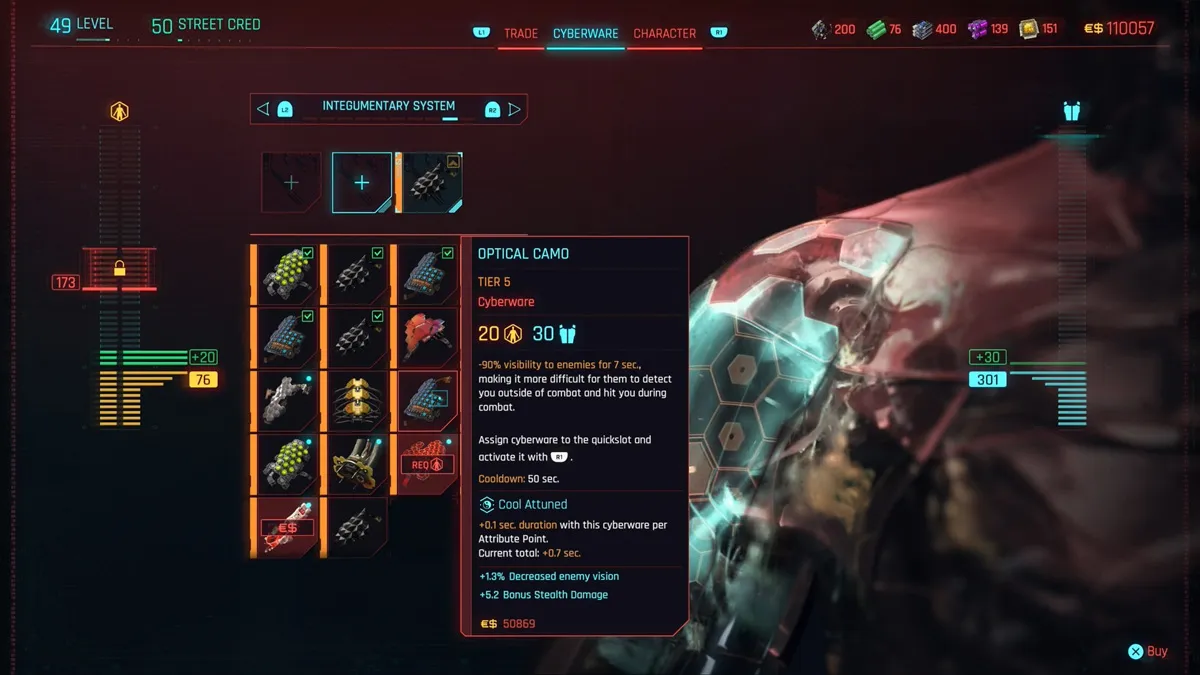 Cyberpunk 2077 camouflage optique 1