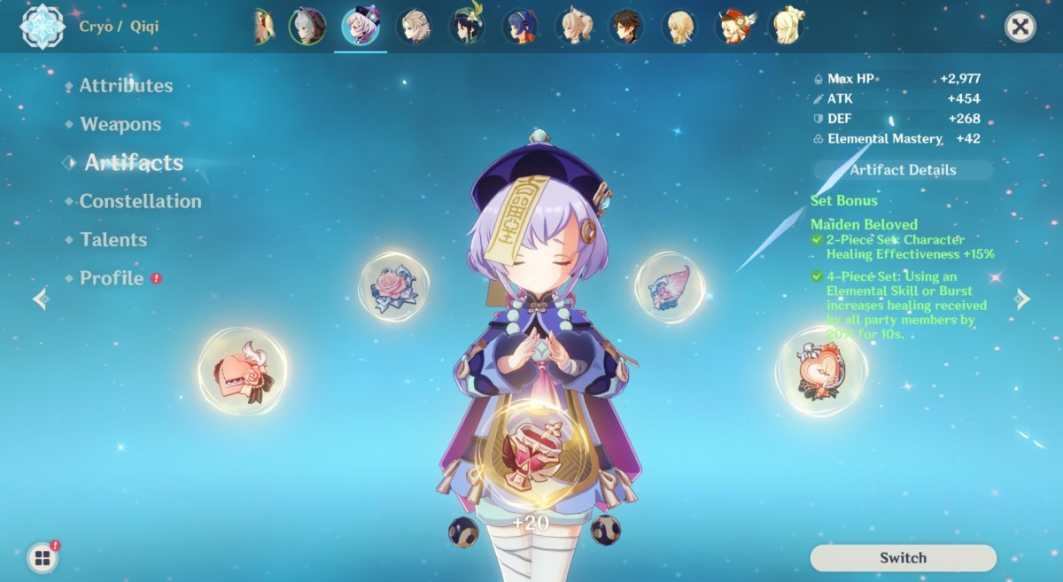 Genshin Impact  Qiqi Guide Armes Artefacts Talents 2