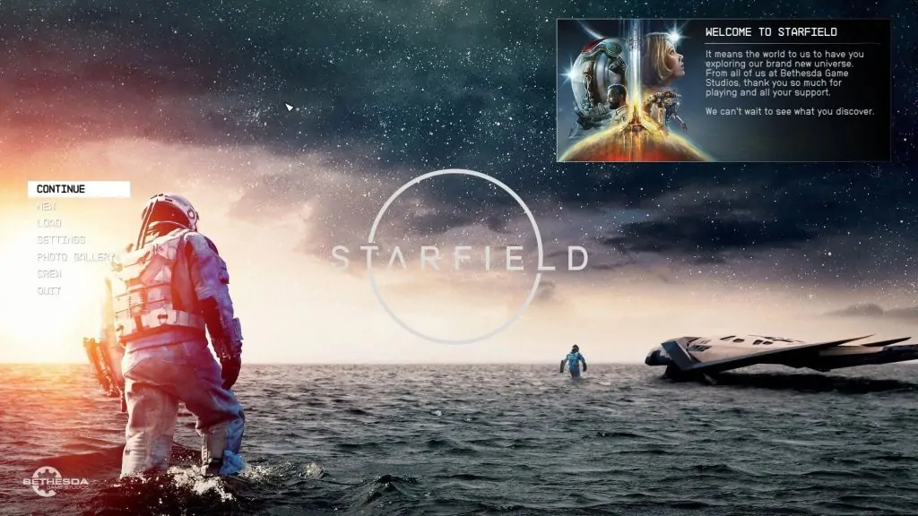 Interstellar X Starfield Main Menu