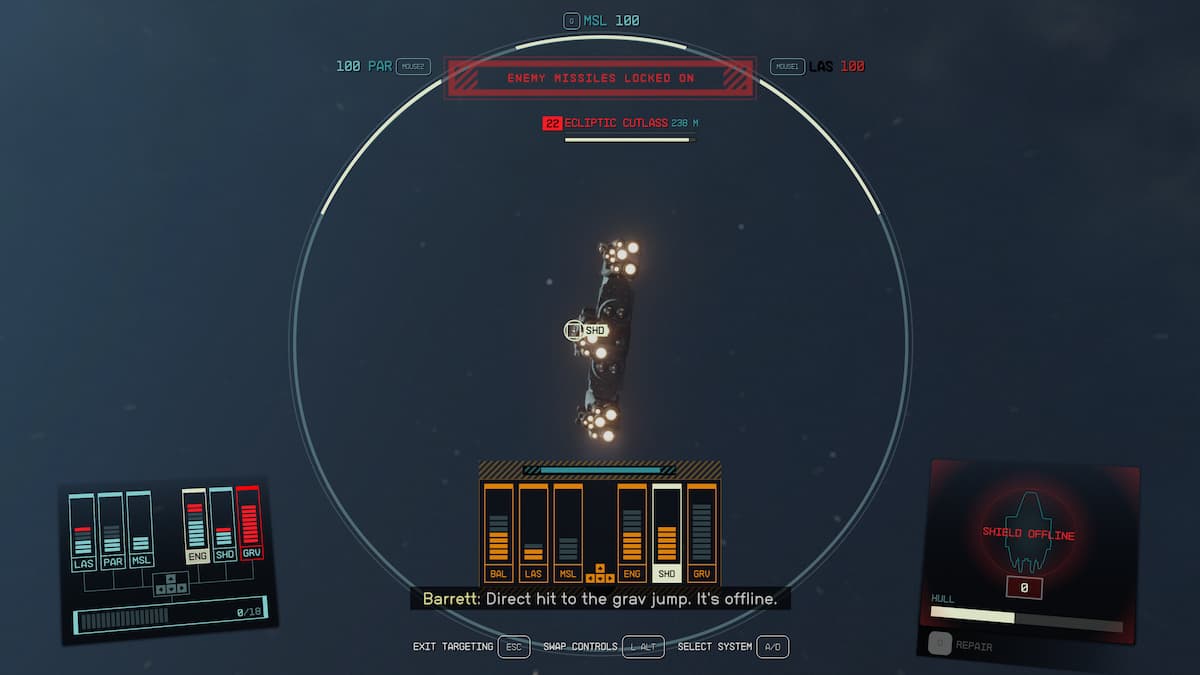 Mode de ciblage Starfield