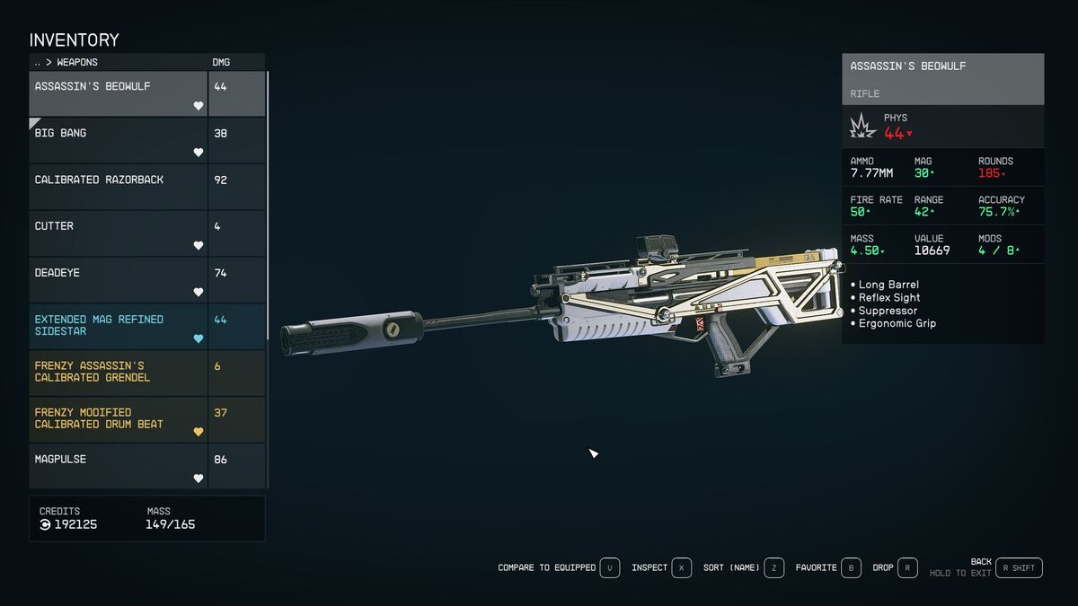 Meilleur fusil Starfield
